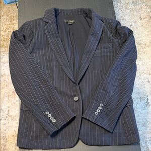 Ann Taylor Navy Pinstripe Tailored Blazer